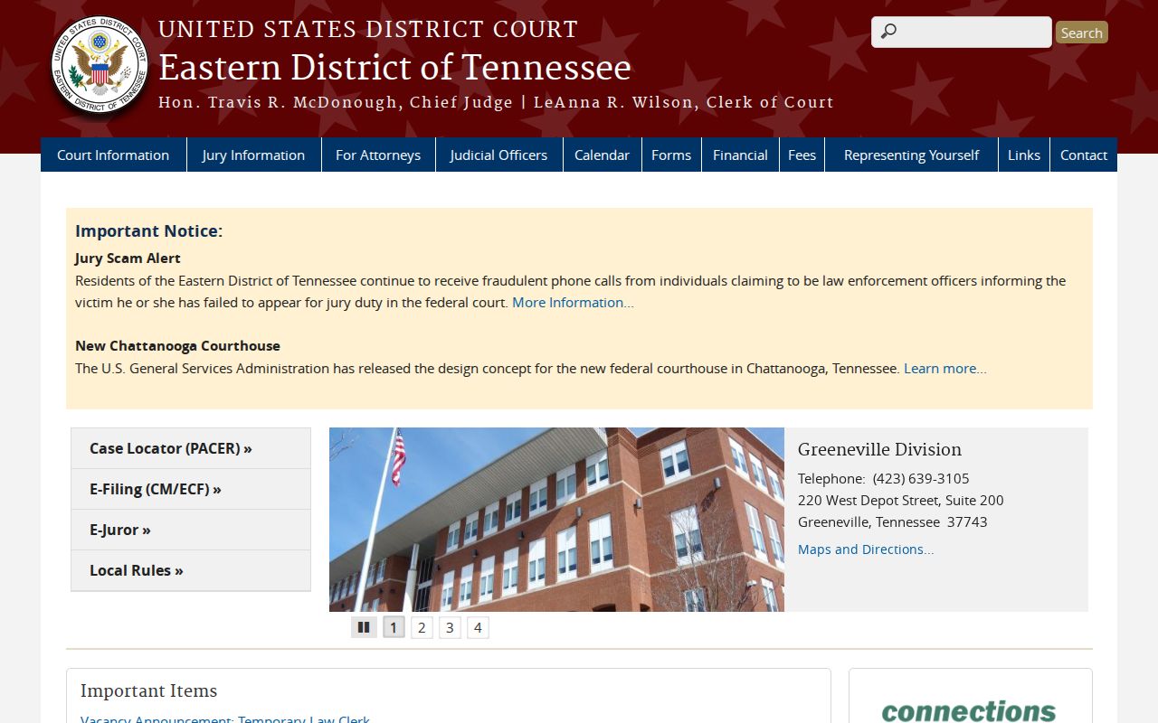 Carter County arrest warrant records routed to the Eastern District of Tennessee